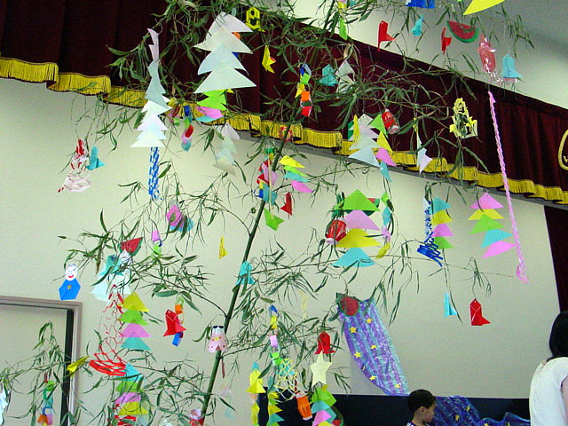 colorful paper, tankaku, for the tanabata star festival