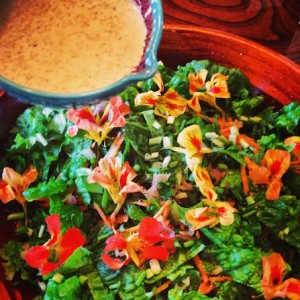 Yuzu Sesame Salad with Nasturtium Flowers l Okinawa Hai!