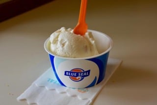 A scoop of Big Dip Blue Seal Ice Cream