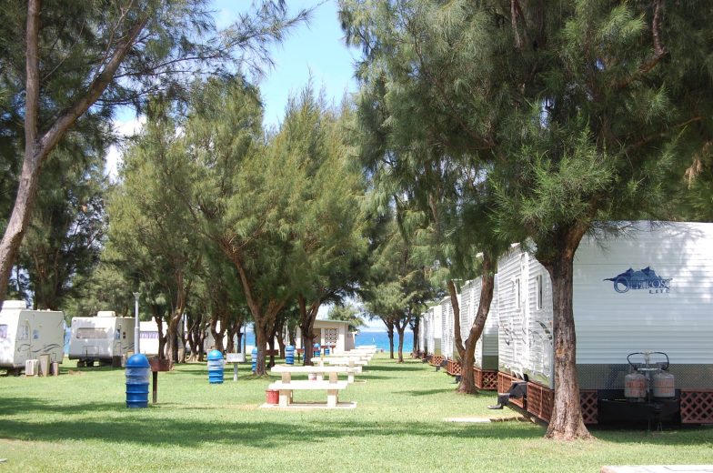 beach cabins at white beach's naval facility