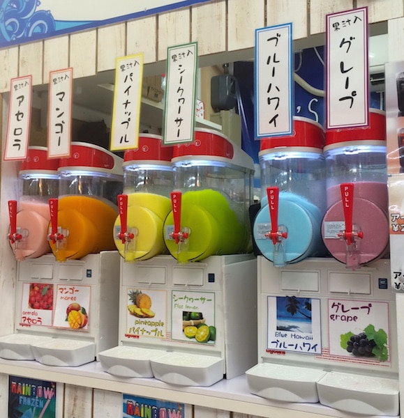 Ice cream Dispensers at Gold Leafed Ice Cream Shop